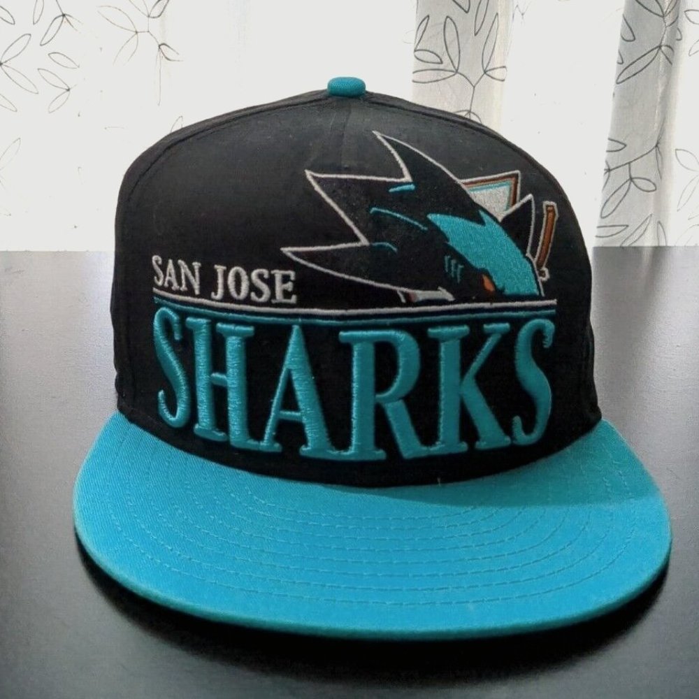 San Jose Sharks Snap Back Cap Hat NHL Stanley Cup Hockey - Mint!